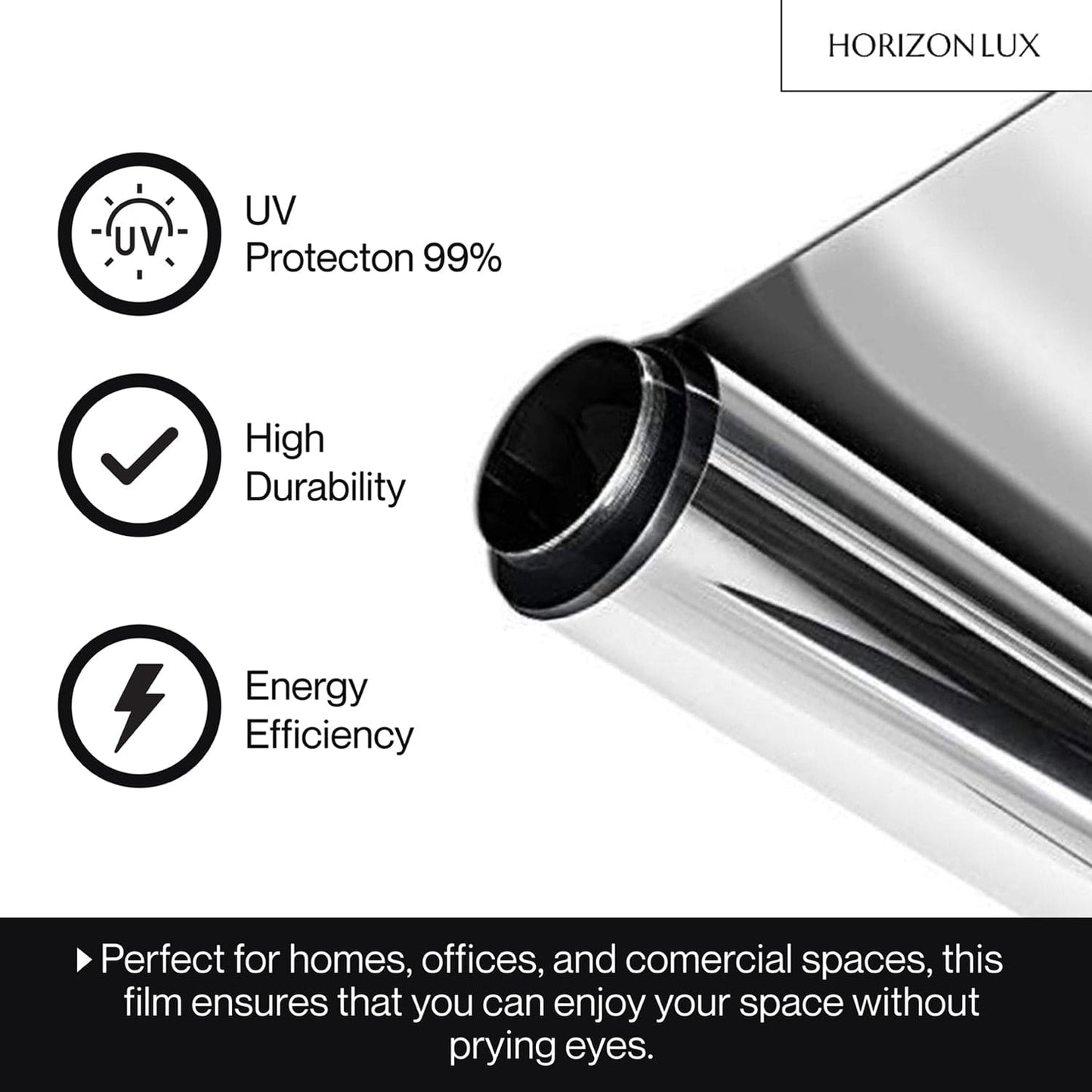 HORIZONLUX™️ WINDOW PRIVACY PLATINUM FILM